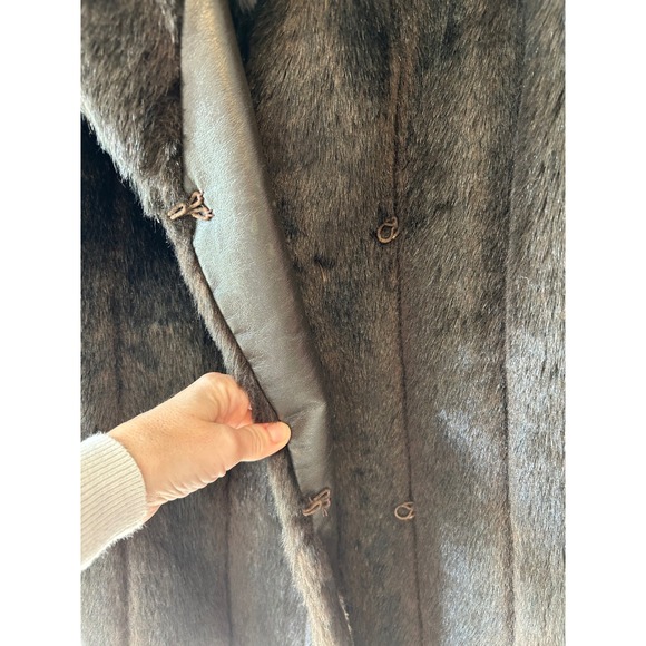Olympia Fashions Vintage Faux Fur Coat Dark Brown Womens Small NO TAG USA Made - Picture 6 of 11